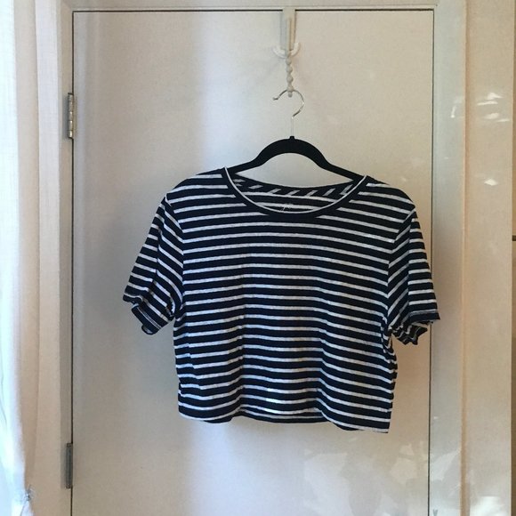 J.Crew Striped Crop Top - Picture 1 of 4